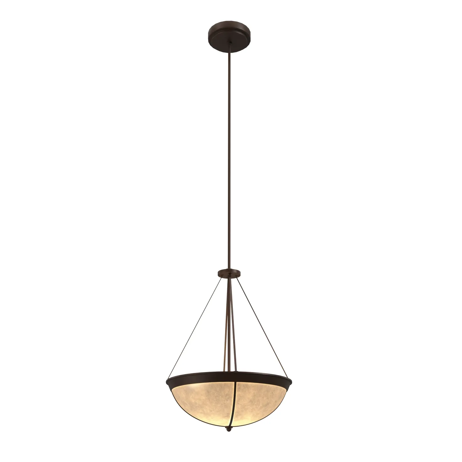 Antique Lobby Dome Light Pendant PBR 3D Model_01